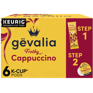 Gevalia Frothy 2-Step Cappuccino Espresso Keurig K-Cup Coffee Pods & Froth Packets Kit