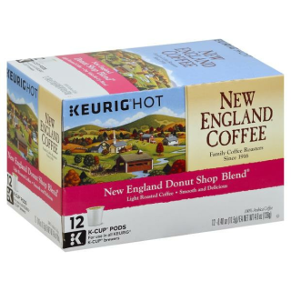 New England Coffee Coffee Light Roasted New England Donut Shop Blend K-Cup Pods