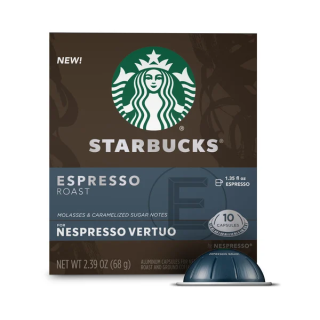 Starbucks Coffee Capsules for Nespresso Vertuo Machines — Dark Roast Espresso Roast