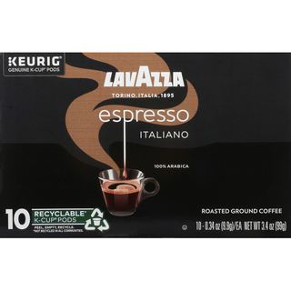 Lavazza Coffee 100% Arabica Ground Espresso Italiano K-Cup Pods